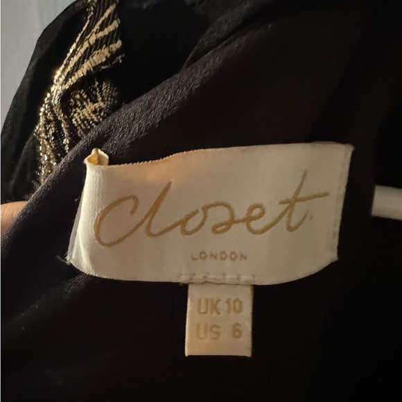 Closet London Black & Gold Midi Dress - Picture 4 of 6